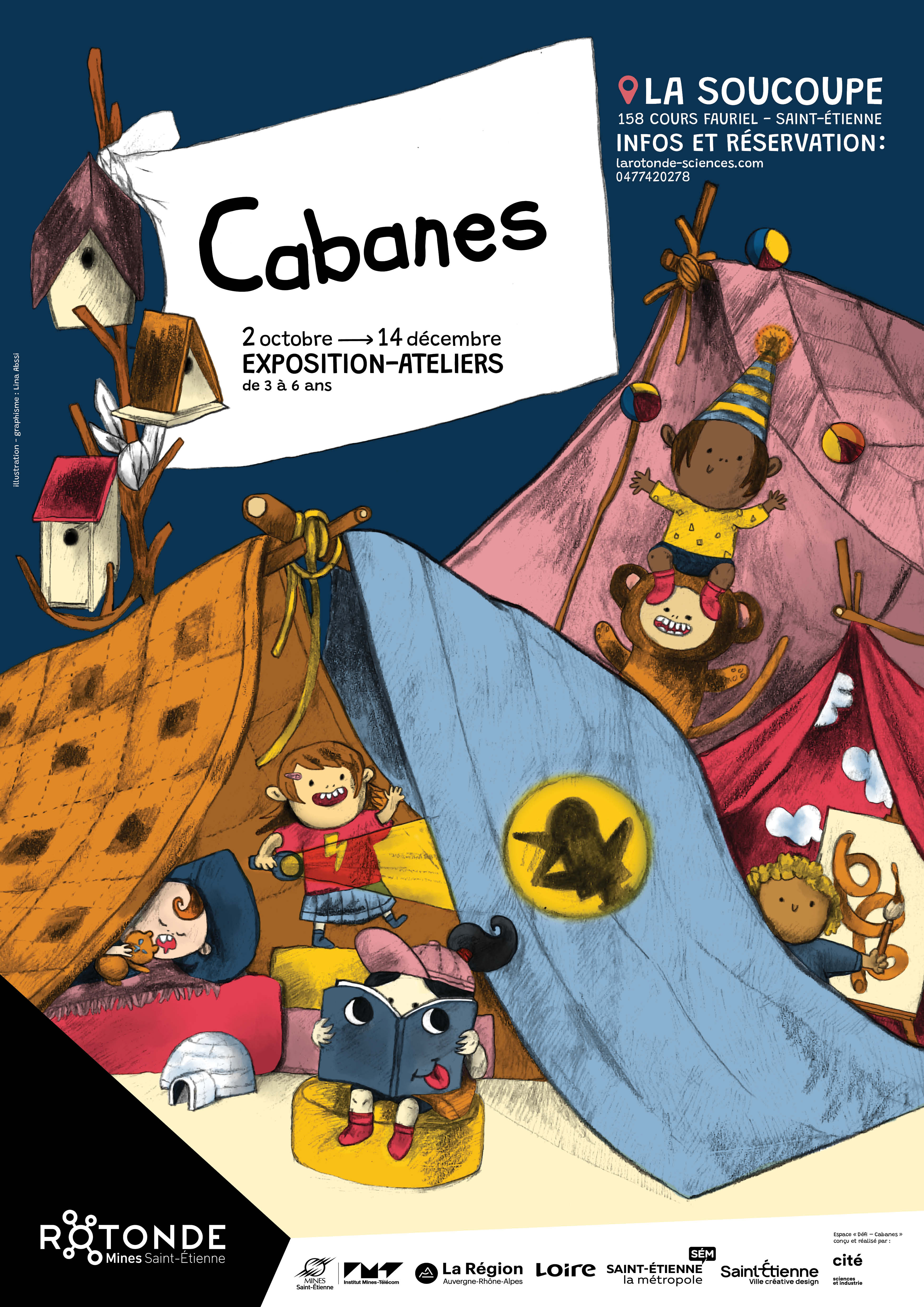 Affiche officielle de l'exposition Cabanes